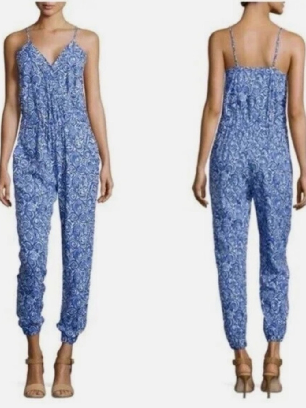 Lilly Pulitzer Melba Indigo Blue Chasing Tail Jumpsuit Xs
